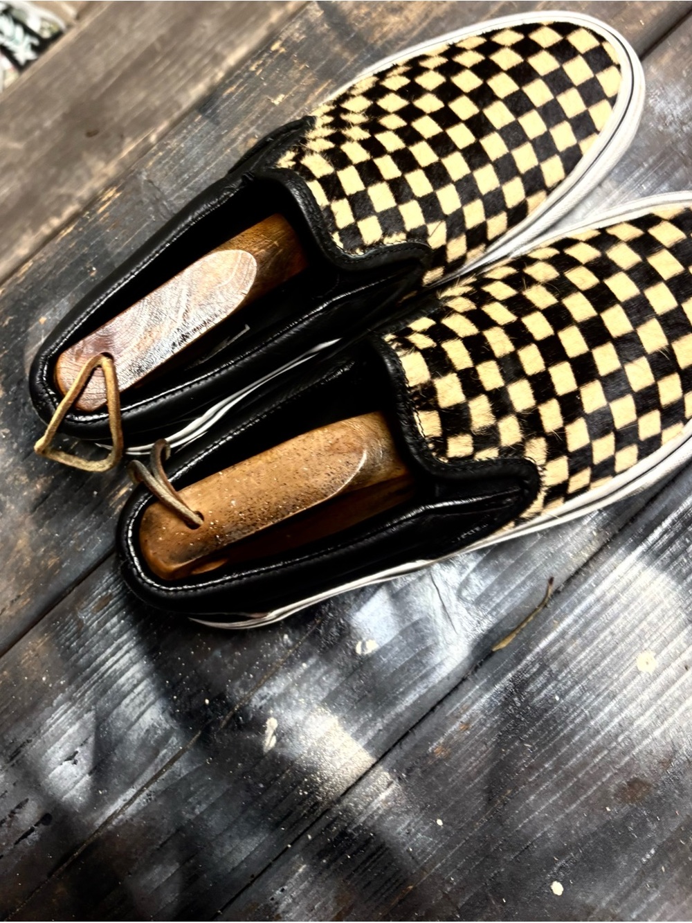 Vans black and beige checkerboard slip-on sneaker size women 9 - Picture 5 of 9